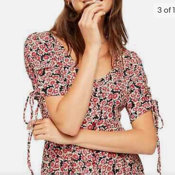 Free People Mini-Dress, Floral, Lace-Up, S - Picture 11 of 12